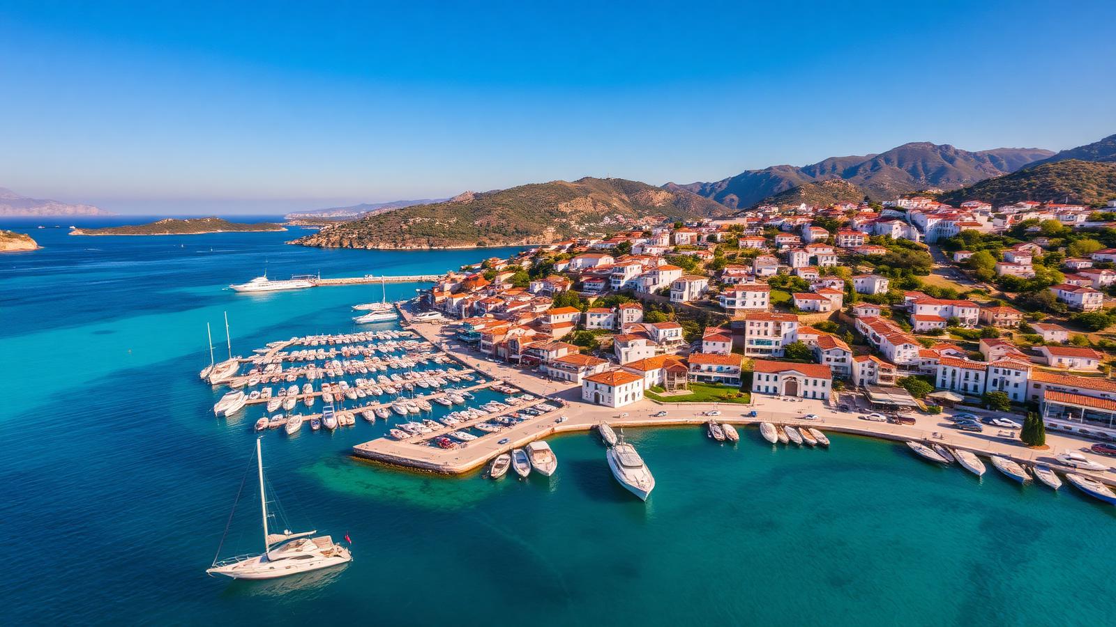 Kalkan Hafen mit türkisem Meer